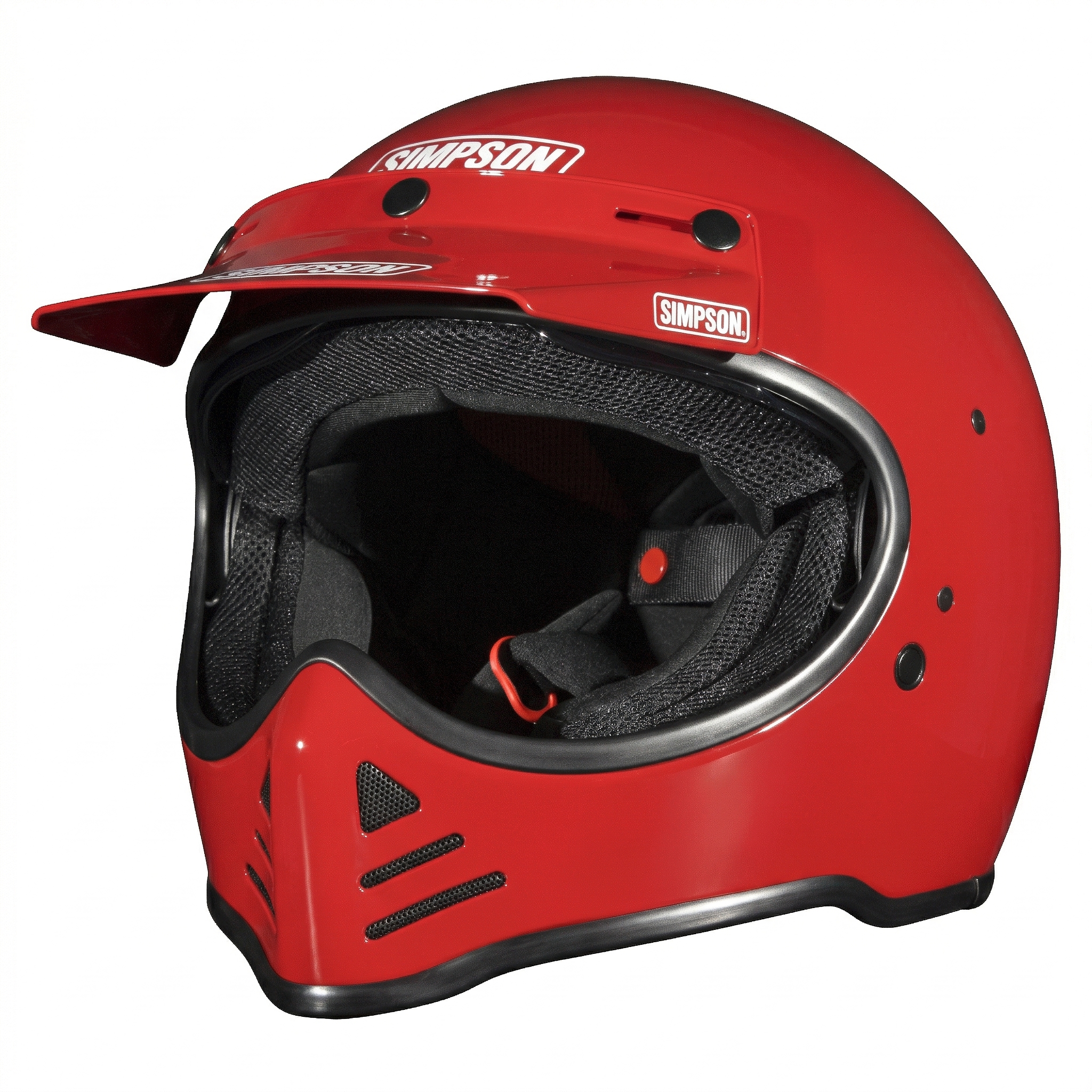 M525XL Simpson Motorcycle M52 Bandit Helmet - Vintage Red - Extra