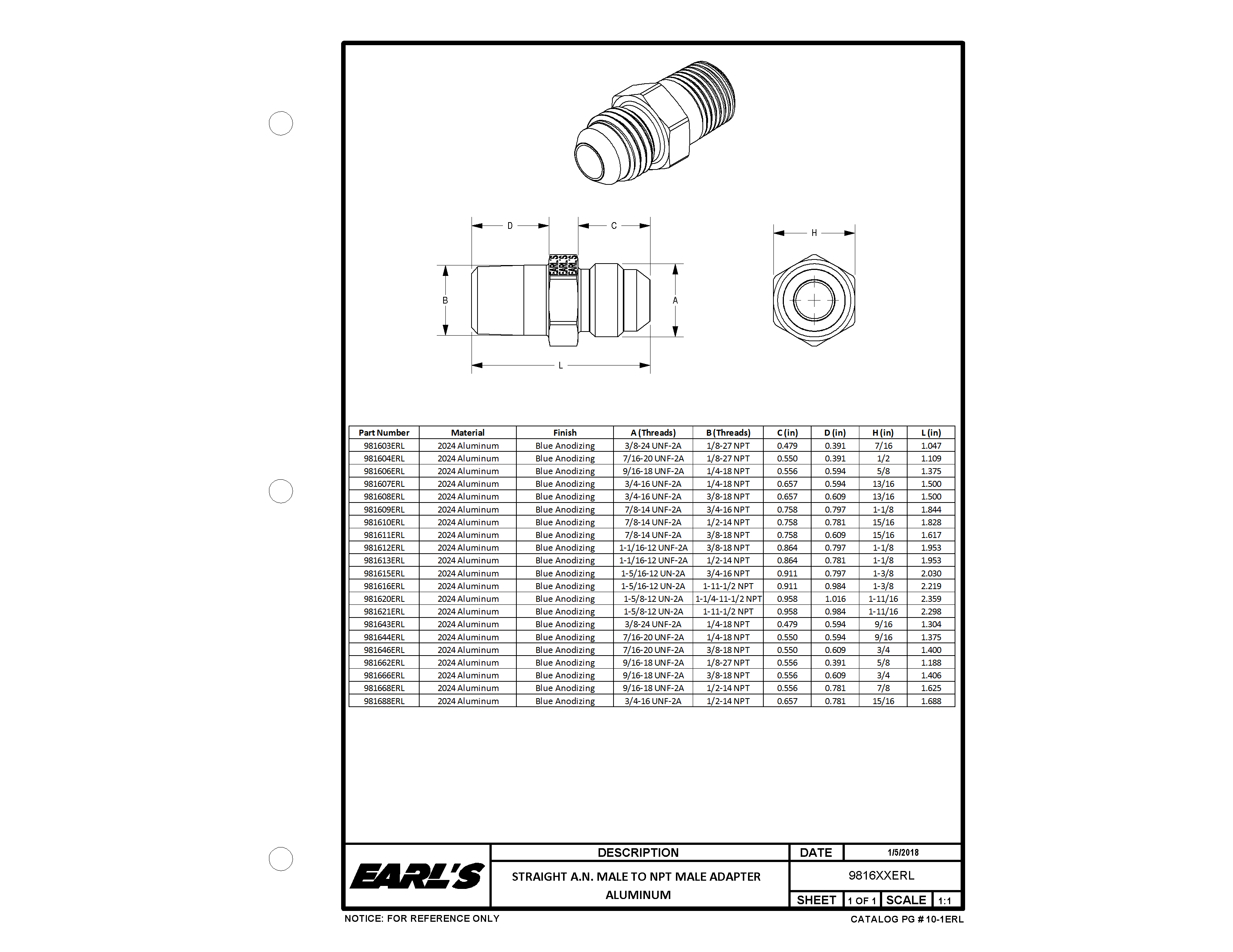 EARL'S 981608ERL