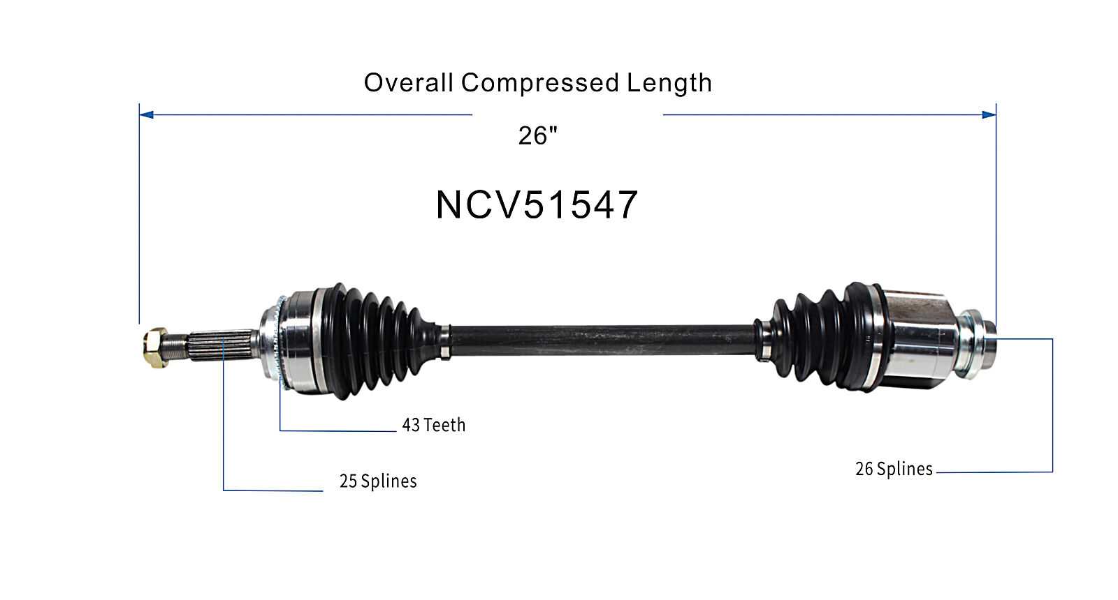 03-06 Mitsubishi Outlander (AWD) CV Axle Assembly - Front