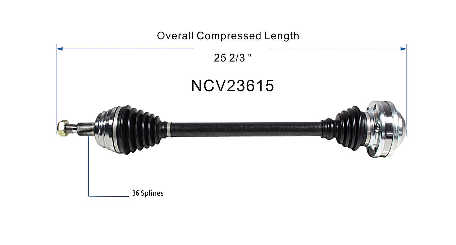 00-01 Audi TT Quattro CV Axle Assembly - Front Right | NCV23615