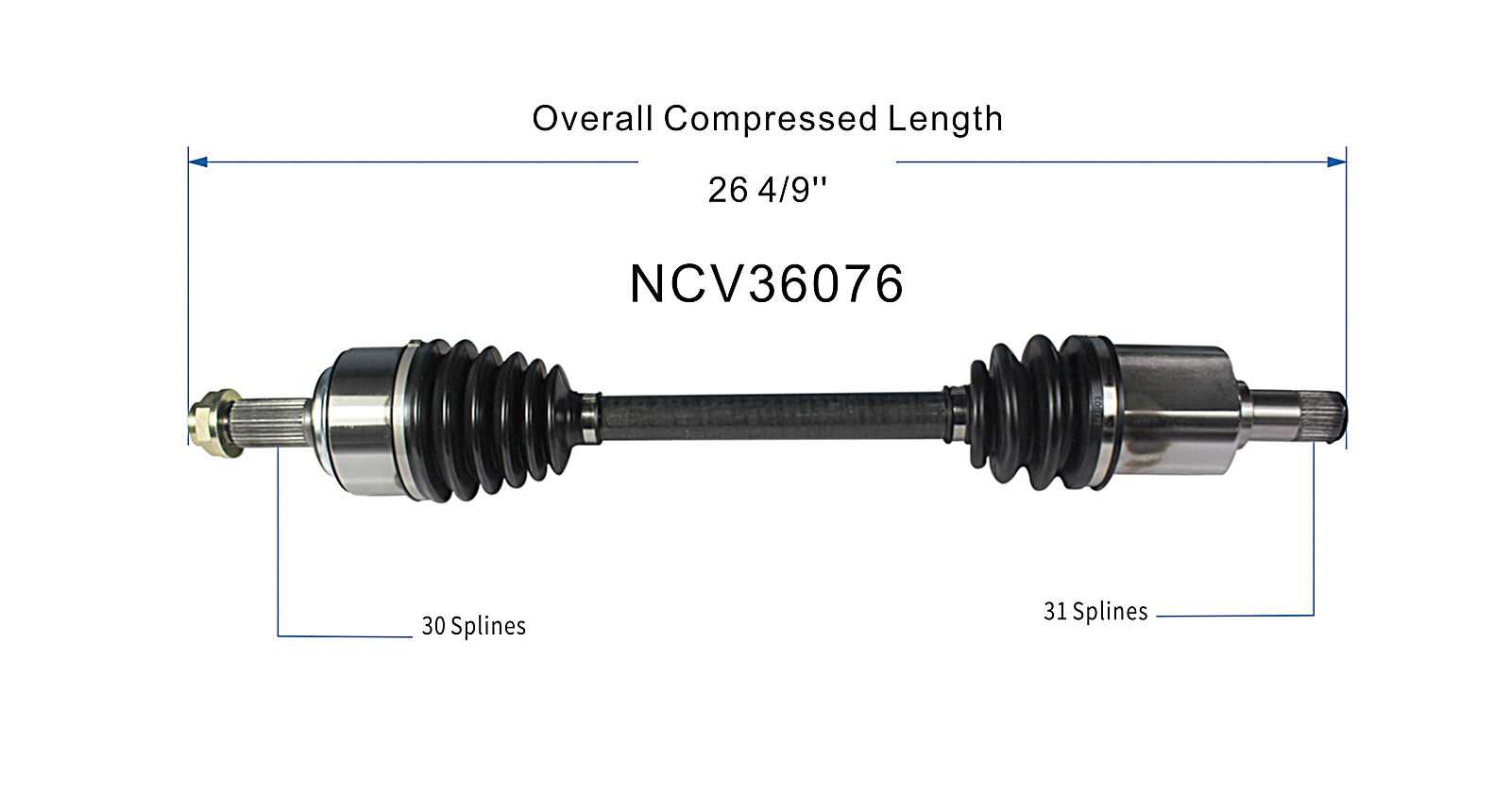 13-17 Honda Accord (3.5) CV Axle Assembly - Front Left