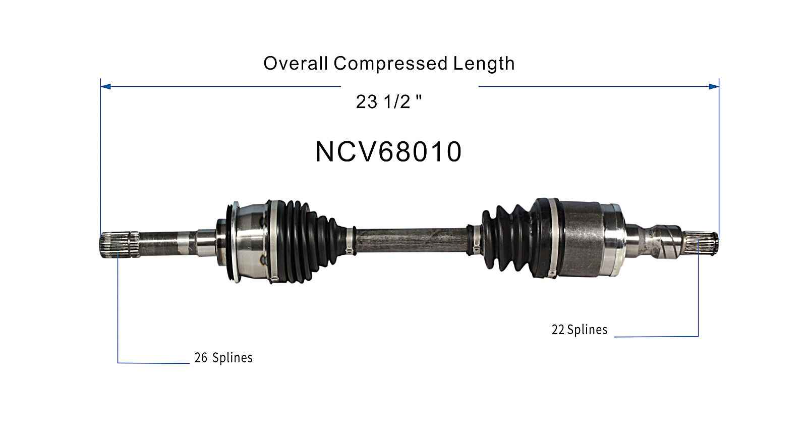 GSP NCV68010 CV Axle Shaft Assembly – Right Front Passenger Side For Select Chrysler, Dodge, Ram Vehicles - View #4