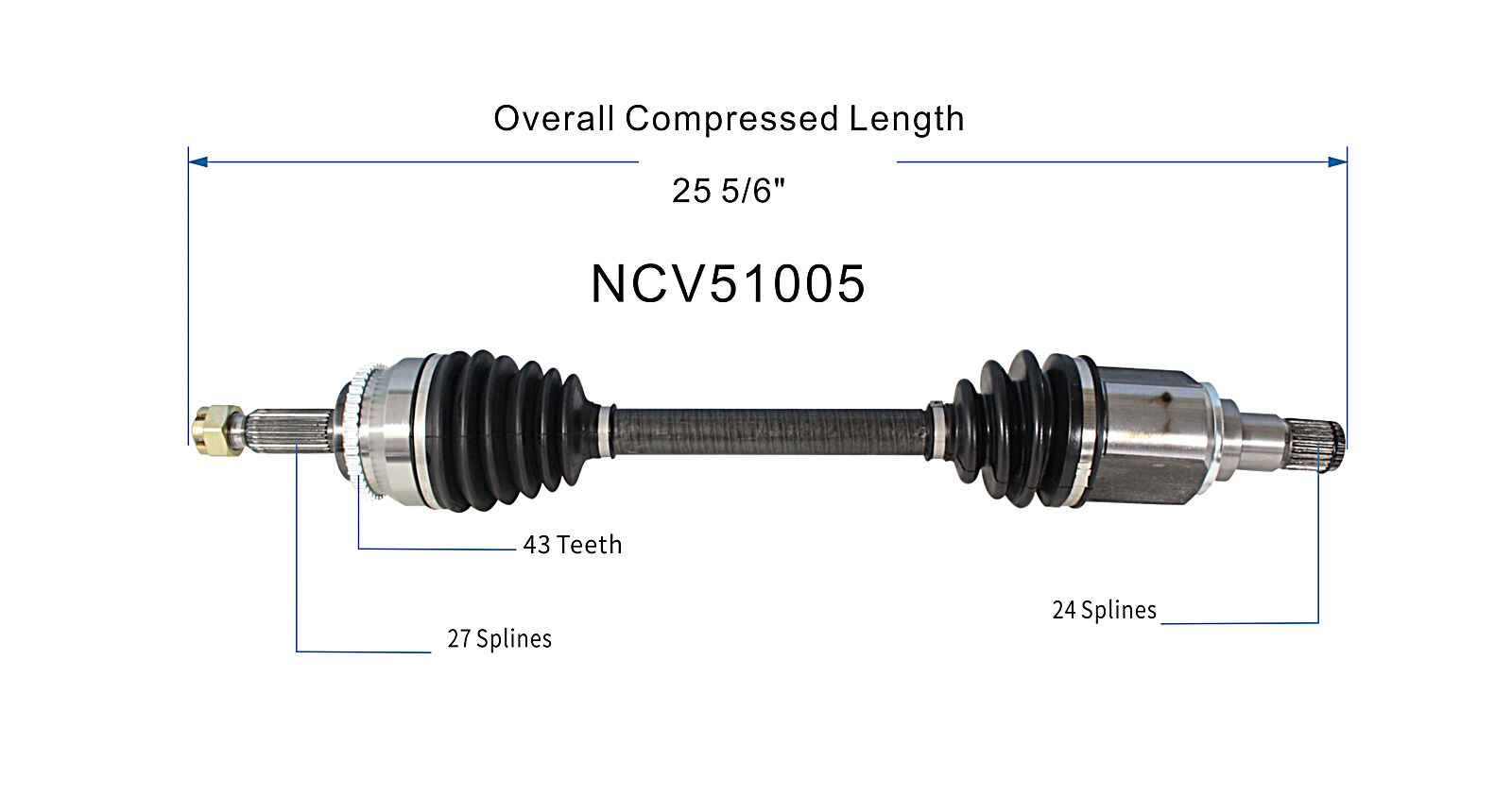 06-10 Mitsubishi Eclipse (3.8) CV Axle Assembly - Front Left