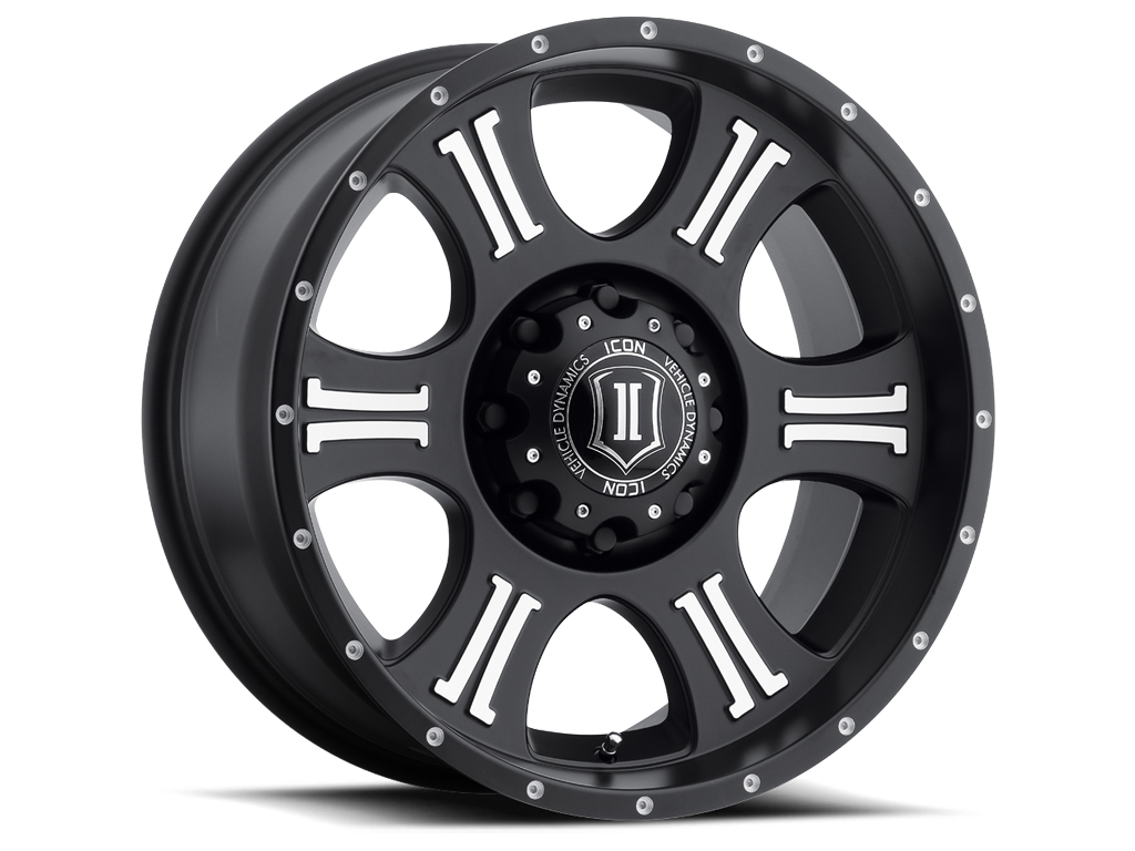 ICON Alloys Shield, Satin Black, Machined, 20 x 9 / 8x180, 12mm Offset, 5.5
