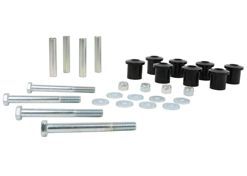 Front Greaseable Shackle Bushings & Hardware Kit